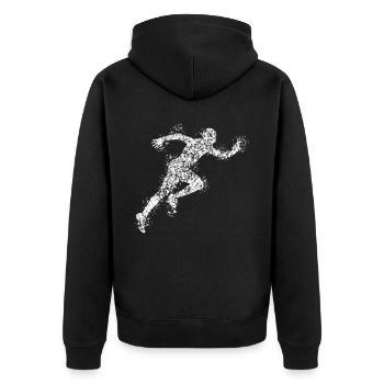 Running Race Running Drops Runner - Unisex Premium Organic Zip Hoodie - black - Back - Nico (187cm)