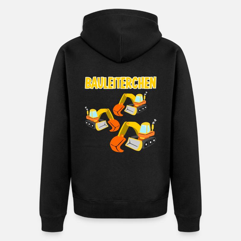 Bagger Baustelle Baggerfahrer - Unisex Premium Bio Zip Hoodie - Schwarz