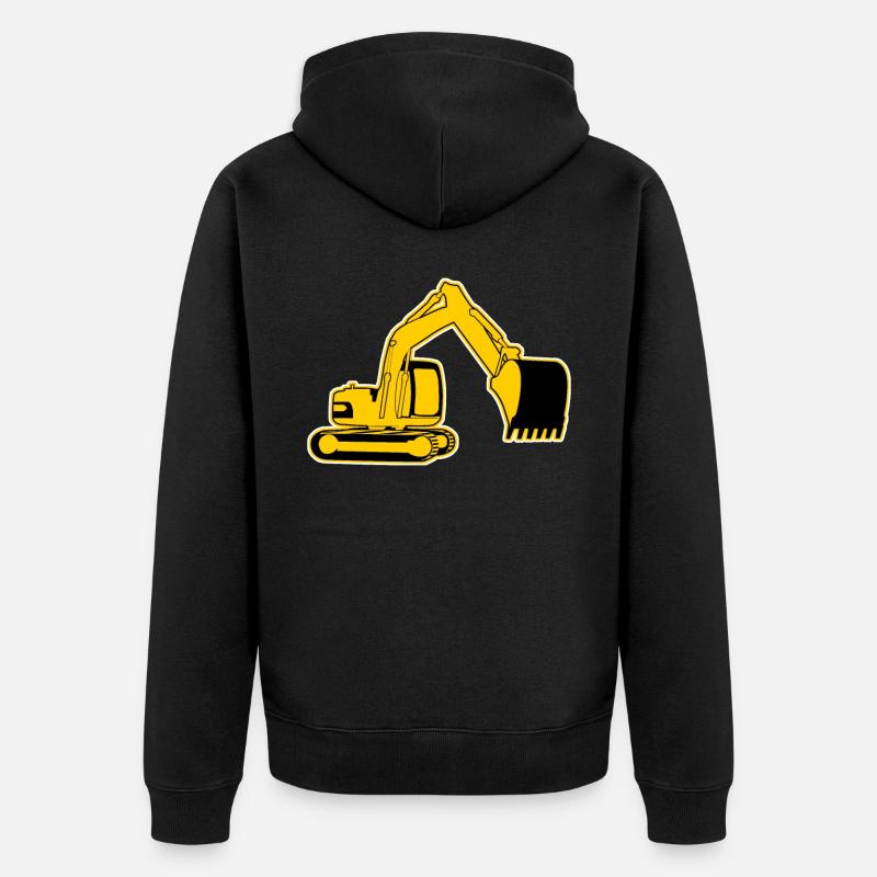 Baggerfahrer Bagger Baustelle Bauleiter - Unisex Premium Bio Zip Hoodie - Schwarz