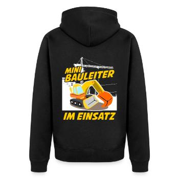 Bagger Bauleiter Baustelle Baggerfahrer - Unisex Premium Bio Zip Hoodie - Schwarz - Hinten - Nico (187cm)