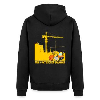 Bagger Baustelle Bauleiter Baggerfahrer - Unisex Premium Bio Zip Hoodie - Schwarz - Hinten - Nico (187cm)