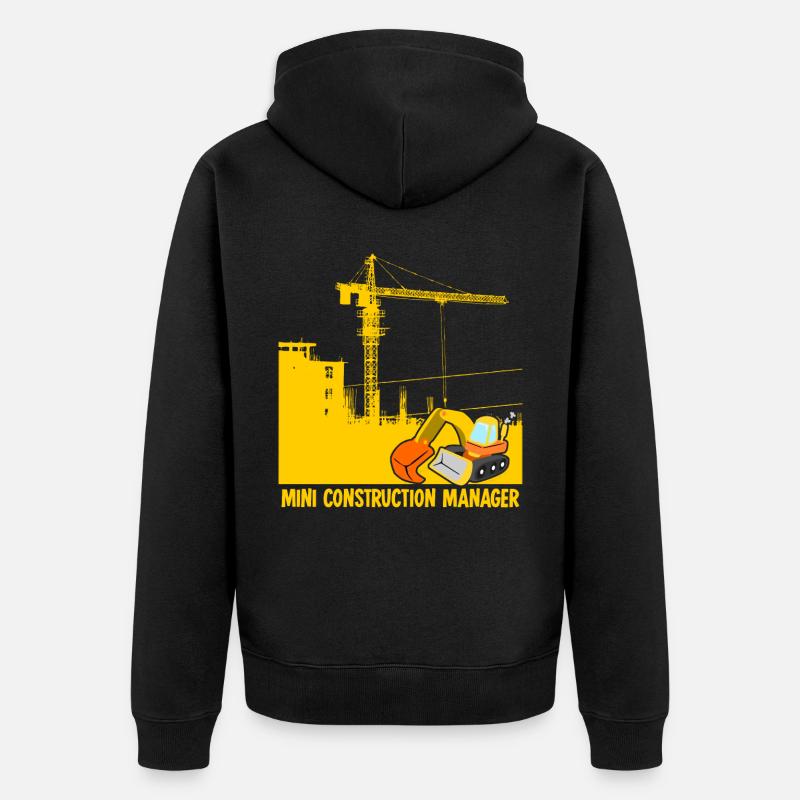 Bagger Baustelle Bauleiter Baggerfahrer - Unisex Premium Bio Zip Hoodie - Schwarz