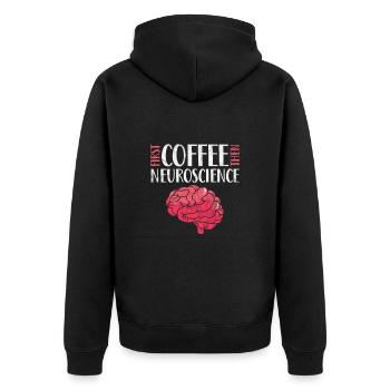 Coffee Neuroscience - Unisex Premium Organic Zip Hoodie - black - Back - Nico (187cm)