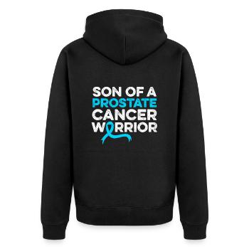 Son Of a Prostate Cancer Warrior Family Prostate - Unisex Premium Organic Zip Hoodie - black - Back - Nico (187cm)