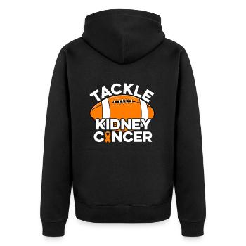 S’attaquer au cancer du rein Ruban orange Cancer du rein - Veste à capuche bio Premium Unisexe - noir - Dos - Nico (187cm)