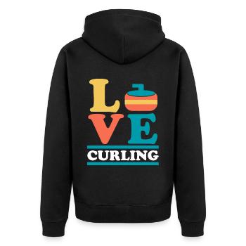 J’adore Curling Curler Sport Lover Curling Stone - Veste à capuche bio Premium Unisexe - noir - Dos - Nico (187cm)