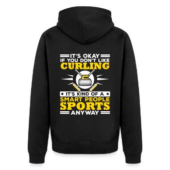 Joueur de curling Curler Sport Lover Curling Stone - Veste à capuche bio Premium Unisexe - noir - Dos - Nico (187cm)