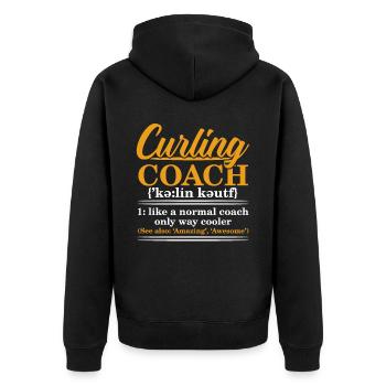 Entraîneur de curling Curler Sport Lover Curling Stone - Veste à capuche bio Premium Unisexe - noir - Dos - Nico (187cm)