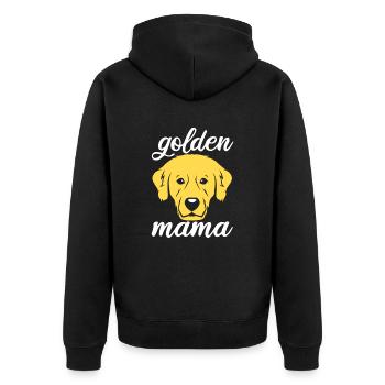 Golden Retriever - Unisex Premium Bio Zip Hoodie - Schwarz - Hinten - Nico (187cm)