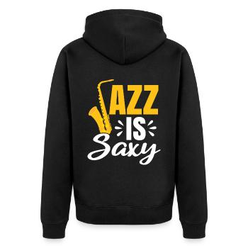 Jazz Is Saxy Saxophone Saxophoniste Musicien - Veste à capuche bio Premium Unisexe - noir - Dos - Nico (187cm)