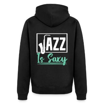 Jazz est saxophoniste saxophoniste saxy musicien - Veste à capuche bio Premium Unisexe - noir - Dos - Nico (187cm)