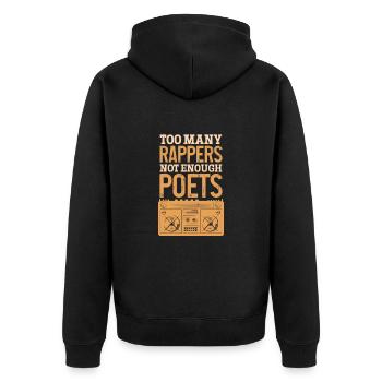 Hip Hop Rap Musik Rapper Hiphop Geschenk - Unisex Premium Bio Zip Hoodie - Schwarz - Hinten - Nico (187cm)