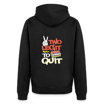 Hip Hop Rap Musik Rapper Hiphop Geschenk - Unisex Premium Bio Zip Hoodie - Schwarz - Hinten - Nico (187cm)
