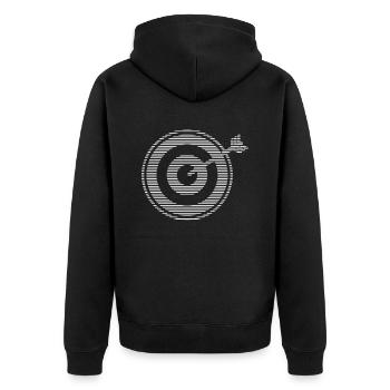 Dart - Unisex Premium Organic Zip Hoodie - black - Back - Nico (187cm)