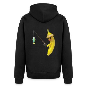 Poisson pêcheur à la banane - Veste à capuche bio Premium Unisexe - noir - Dos - Nico (187cm)