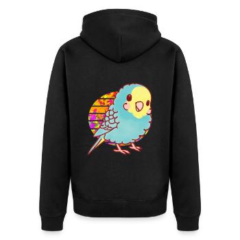 Kawaii budgerigar - Unisex Premium Organic Zip Hoodie - black - Back - Nico (187cm)