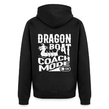 Dragon Boat Coach mode on - Unisex Premium Organic Zip Hoodie - black - Back - Nico (187cm)