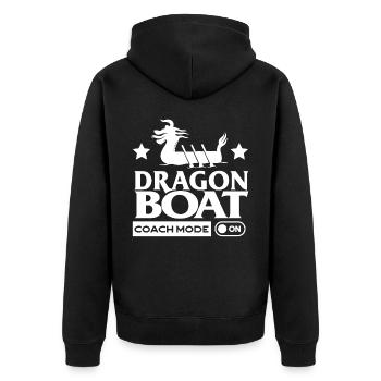 Dragon Boat Coach mode on - Unisex Premium Organic Zip Hoodie - black - Back - Nico (187cm)
