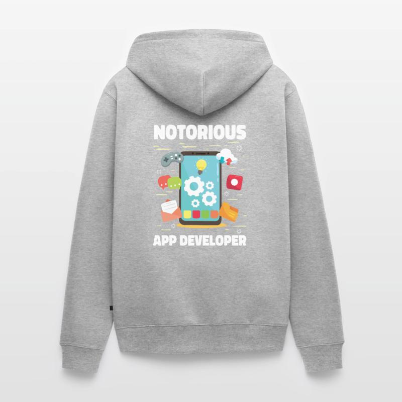 Entwickler Coder Programmierer App Unisex Premium Bio Zip Hoodie