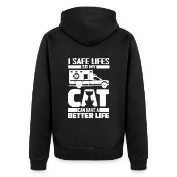 Service ambulancier paramédical Ambulancier Cat - Veste à capuche bio Premium Unisexe - noir - Dos - Nico (187cm)