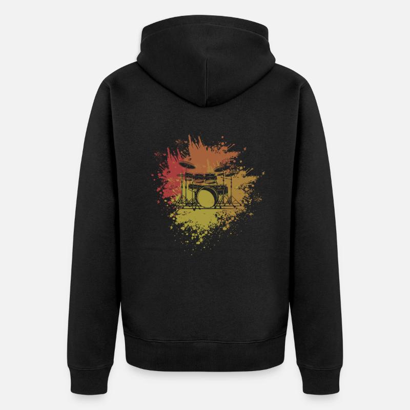 Musicien de batterie - Veste à capuche bio Premium Unisexe - noir