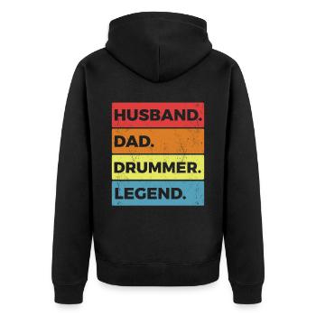 Musicien de batterie - Veste à capuche bio Premium Unisexe - noir - Dos - Nico (187cm)