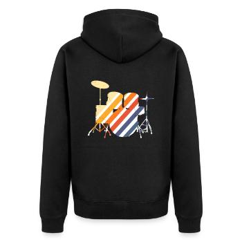 Musicien de batterie - Veste à capuche bio Premium Unisexe - noir - Dos - Nico (187cm)