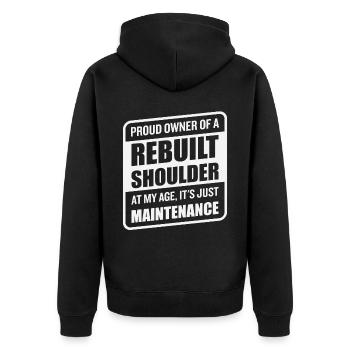 Drôle de récupération de remplacement de l’épaule - Veste à capuche bio Premium Unisexe - noir - Dos - Nico (187cm)