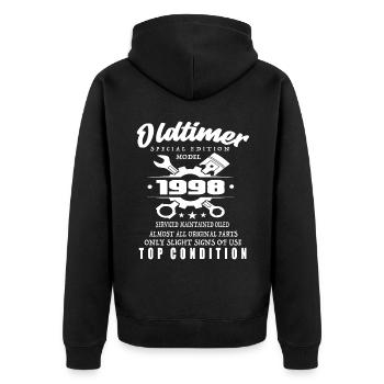 Oldtimer Special Edition Model 1998 Birthday - Unisex Premium Organic Zip Hoodie - black - Back - Nico (187cm)