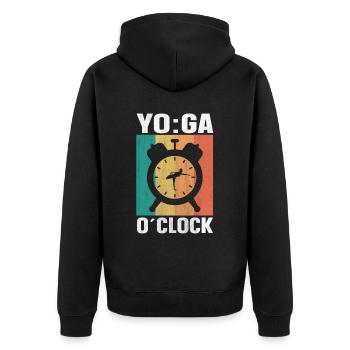 YO:GA O’Clock Yoga - Veste à capuche bio Premium Unisexe - noir - Dos - Nico (187cm)