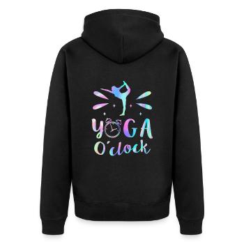 YO:GA O’Clock Yoga - Veste à capuche bio Premium Unisexe - noir - Dos - Nico (187cm)