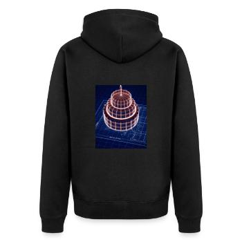Cake Blueprint Pastry Chef Cake Baking - Unisex Premium Organic Zip Hoodie - black - Back - Nico (187cm)