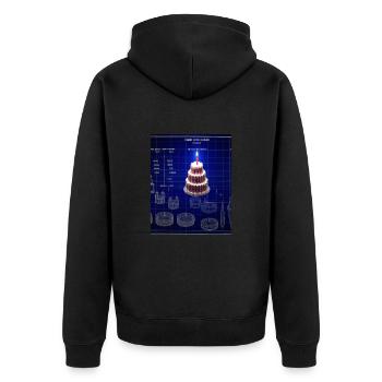 Torte Blaupause Konditor Kuchen Backen - Unisex Premium Bio Zip Hoodie - Schwarz - Hinten - Nico (187cm)