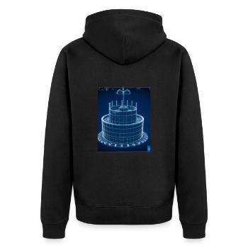 Cake Blueprint Pastry Chef Cake Baking - Unisex Premium Organic Zip Hoodie - black - Back - Nico (187cm)