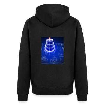 Cake Blueprint Pastry Chef Cake Baking - Unisex Premium Organic Zip Hoodie - black - Back - Nico (187cm)