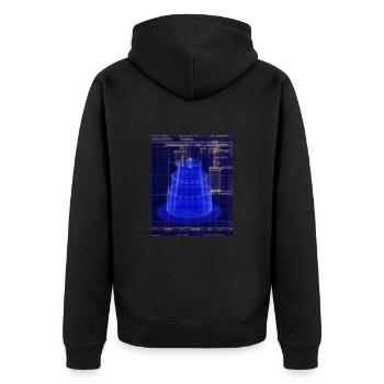 Cake Blueprint Pastry Chef Cake Baking - Unisex Premium Organic Zip Hoodie - black - Back - Nico (187cm)