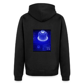 Cake Blueprint Pastry Chef Cake Baking - Unisex Premium Organic Zip Hoodie - black - Back - Nico (187cm)