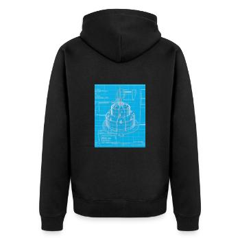 Cake Blueprint Pastry Chef Cake Baking - Unisex Premium Organic Zip Hoodie - black - Back - Nico (187cm)