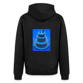 Cake Blueprint Pastry Chef Cake Baking - Unisex Premium Organic Zip Hoodie - black - Back - Nico (187cm)
