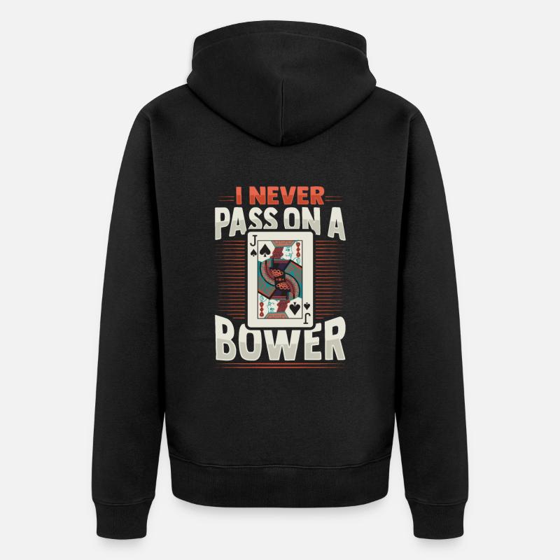 Jeu de cartes Euchre - Veste à capuche bio Premium Unisexe - noir