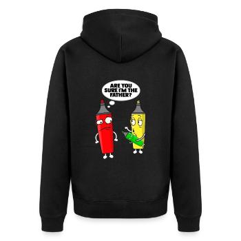 Color theory father for a graphic designer - Unisex Premium Organic Zip Hoodie - black - Back - Nico (187cm)