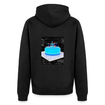 Cake Blueprint Pastry Chef Cake Baking - Unisex Premium Organic Zip Hoodie - black - Back - Nico (187cm)