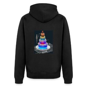 Torte Blaupause Konditor Kuchen Backen - Unisex Premium Bio Zip Hoodie - Schwarz - Hinten - Nico (187cm)