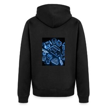 Accessoires de cuisson Tartes Blueprint Chef Pâtissier Gâteau - Veste à capuche bio Premium Unisexe - noir - Dos - Nico (187cm)