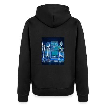 Accessoires de cuisson Tartes Blueprint Chef Pâtissier Gâteau - Veste à capuche bio Premium Unisexe - noir - Dos - Nico (187cm)