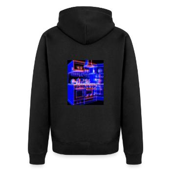 Kitchen Retro Vintage Blueprint Cook Cooking Cook - Unisex Premium Organic Zip Hoodie - black - Back - Nico (187cm)