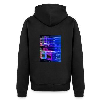 Kitchen Retro Vintage Blueprint Cook Cooking Cook - Unisex Premium Organic Zip Hoodie - black - Back - Nico (187cm)