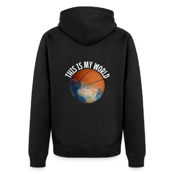 Basketball is my world - Unisex Premium Organic Zip Hoodie - black - Back - Nico (187cm)