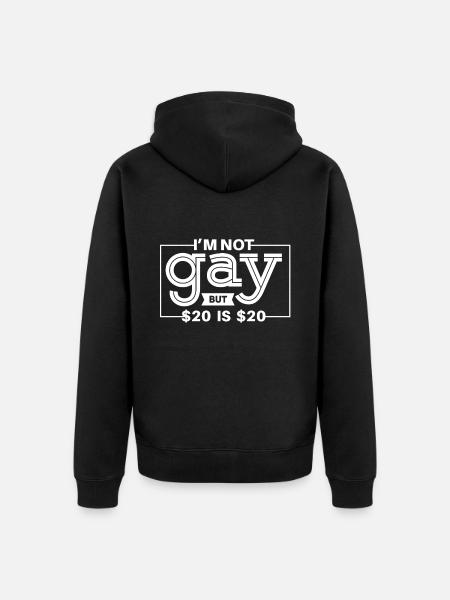 Kiss me I'm gay gay saying - Unisex Premium Organic Zip Hoodie - black