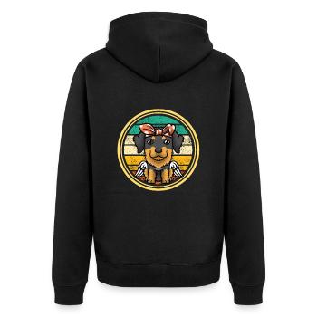Chien Hovawart - Veste à capuche bio Premium Unisexe - noir - Dos - Nico (187cm)